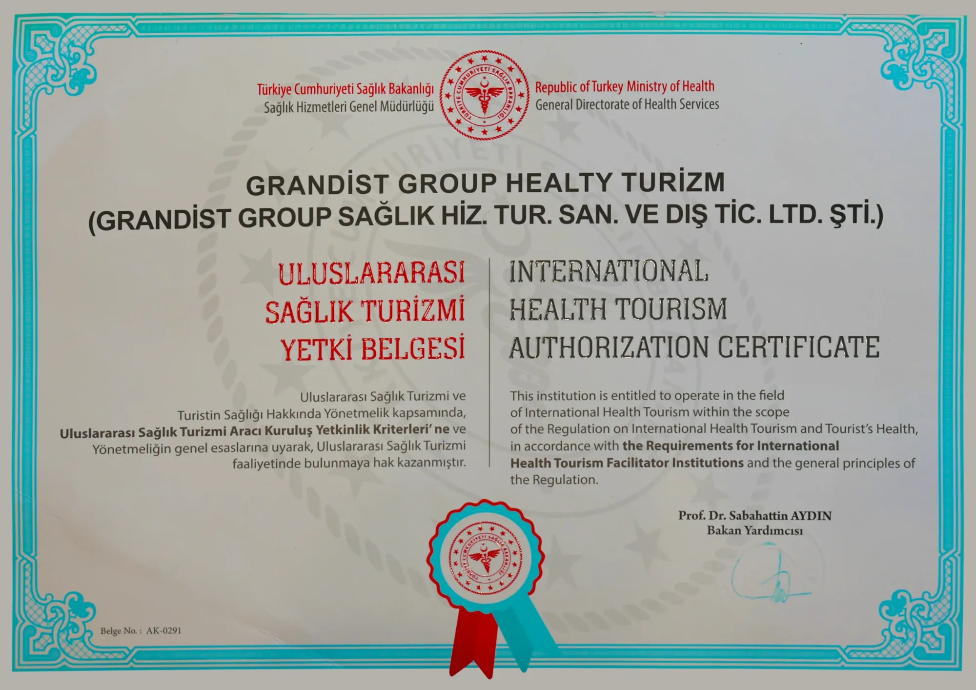 grandist group lygos clinic certificate